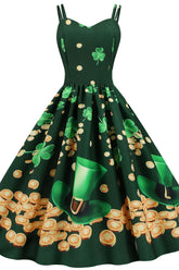Ärmelloses Swing-Kleid mit weißen und schwarzen Punkten